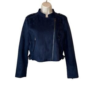 BANANA REPUBLIC Moto Jacket in Navy Blue Women's Medium